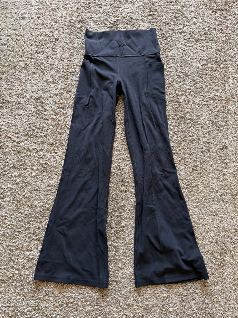 High-Waist Black Flare Yoga Pants